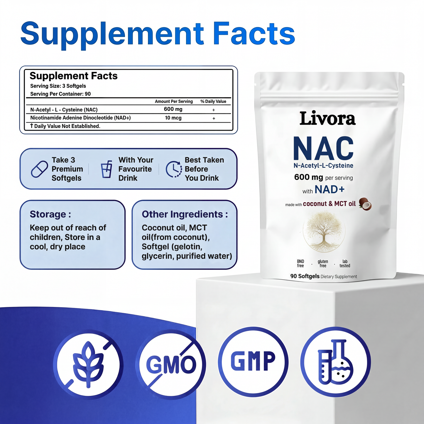 NAC 600mg with NAD+